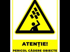 Semn pentru pericol de cadere obiecte caramizi de pe flux sortare